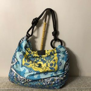 Sequoia silk and leather purse from Paris